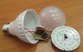 Ремонт светодиодных ламп - замена светодиода в неисправной лампе